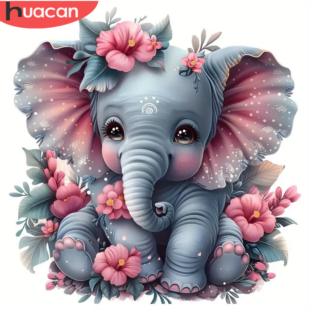 Art Craft Elephant - Huacan-5d pintura diamante, elefante mosaico, bordados