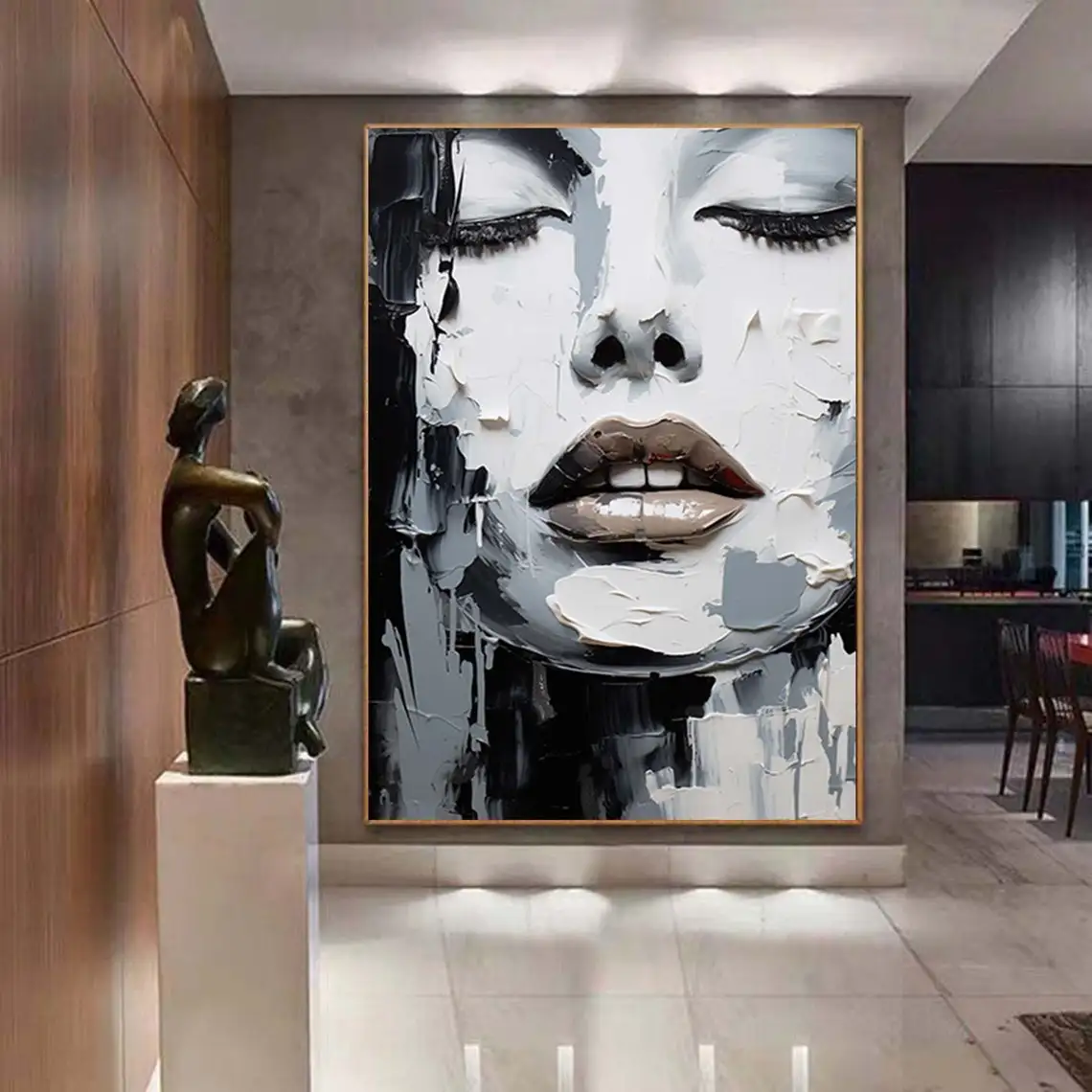 Pintura abstrata de rosto de B - Painting Knife Palette avaliação e preço