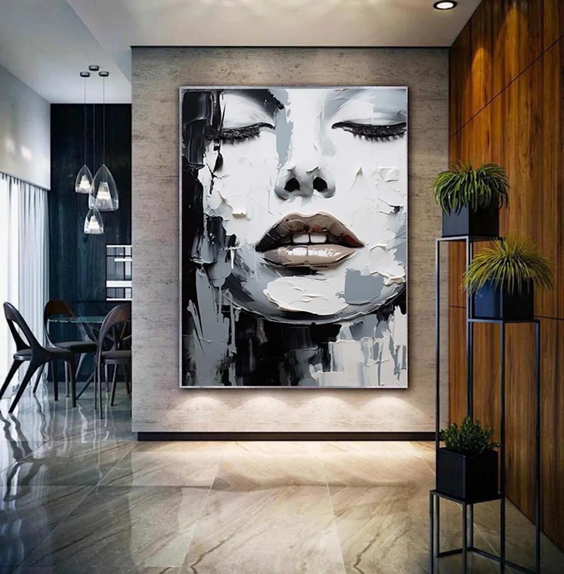 Pintura abstrata de rosto de B - Painting Knife Palette avaliação e preço