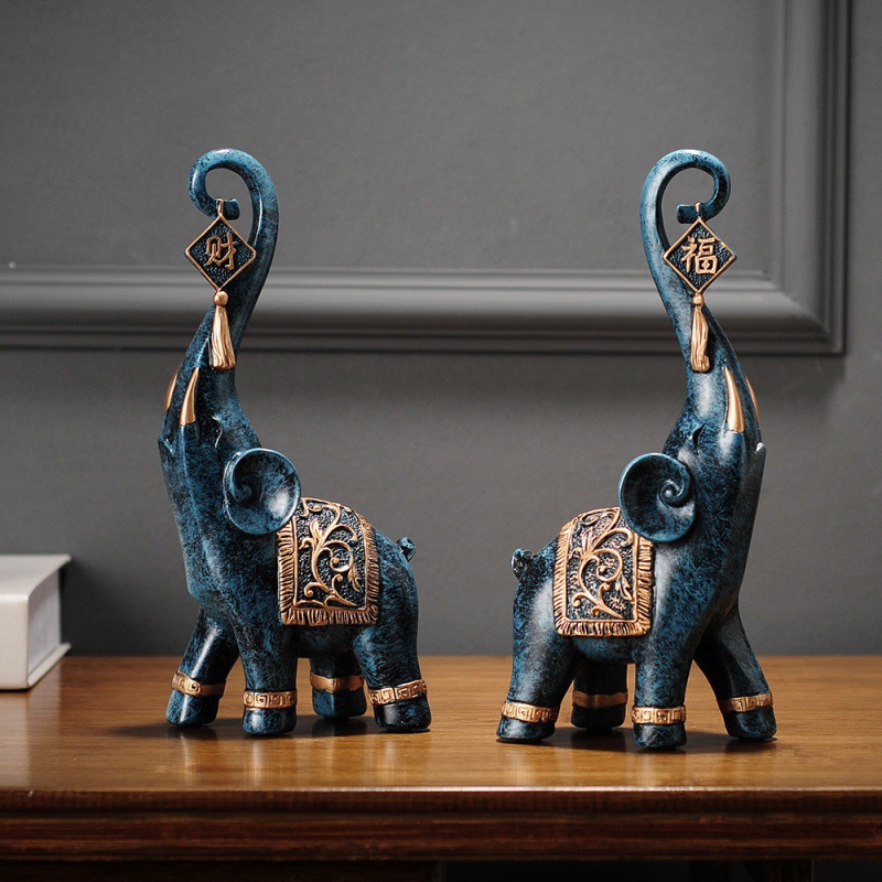 Um Par de Estatuetas de Elefan - Art Craft Elephant avaliação e preço